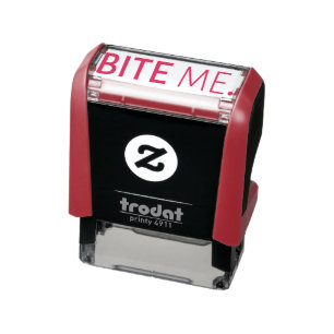 BITE ME.  Sarcastic saying passive aggressive note Self-inking Stamp