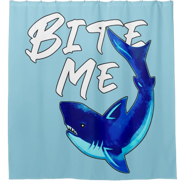 Bite Me - Shark  Shower Curtain (Front)