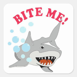 Bite Me Shark Square Sticker