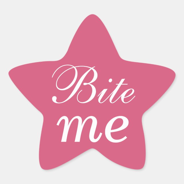 Bite Me Star Sticker - Pink (Front)