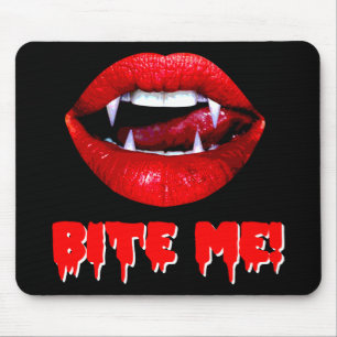 Bite Me Vampire Halloween Mouse Pad