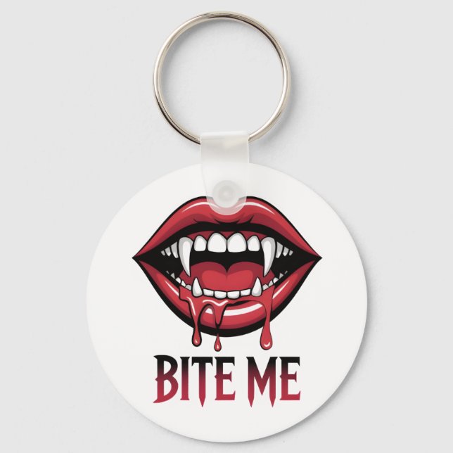Bite Me Vampire Mouth Key Ring (Front)