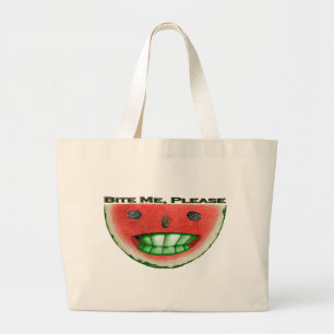 Bite Me Watermelon Large Tote Bag