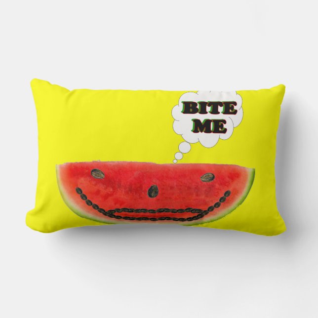 Bite Me Watermelon Pillow (Front)