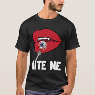 Bite Me Y Vampire Lips Halloween Party Costume  T-Shirt