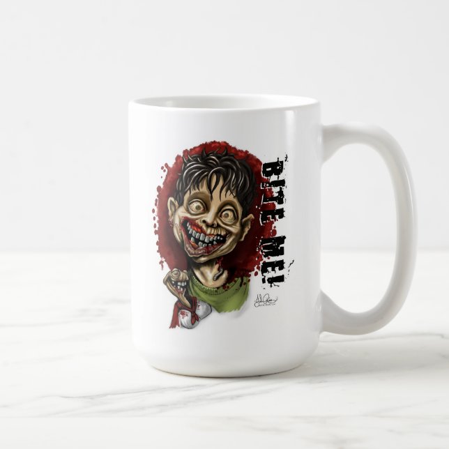 Bite Me Zombie Boy and Turtle Coffee Mug (Right)