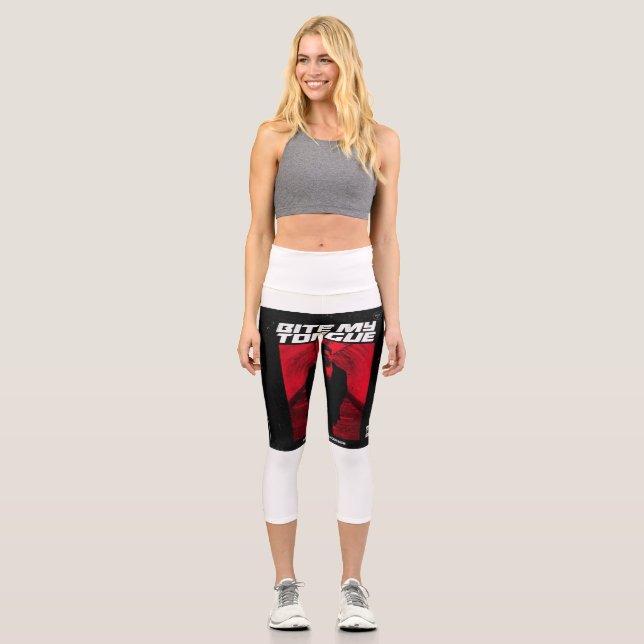 bite my tongue  capri leggings (Front)
