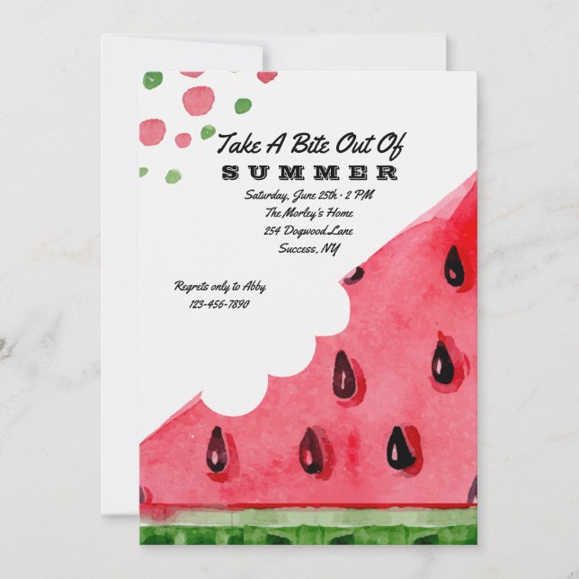 Bite of Watermelon Invitation (Front)
