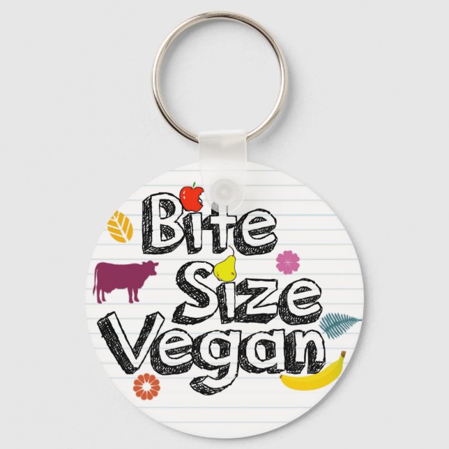 Bite Size Vegan Keychain New Logo (Front)