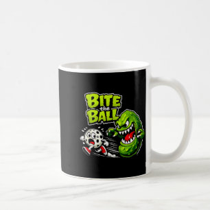 Bite the ball pickleball retro sport funny graphic coffee mug