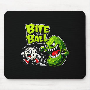 Bite the ball pickleball retro sport funny graphic mouse pad