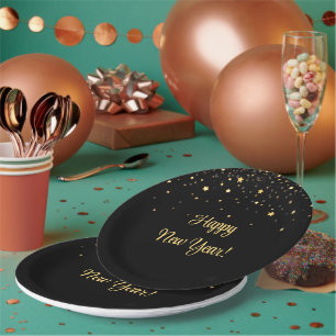 Bites & Bubbly New Years Eve Paper Plate