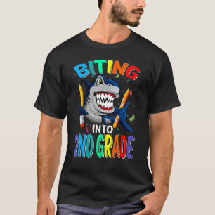 Biting Into 2nd Grade Shark Back To School T-Shirt