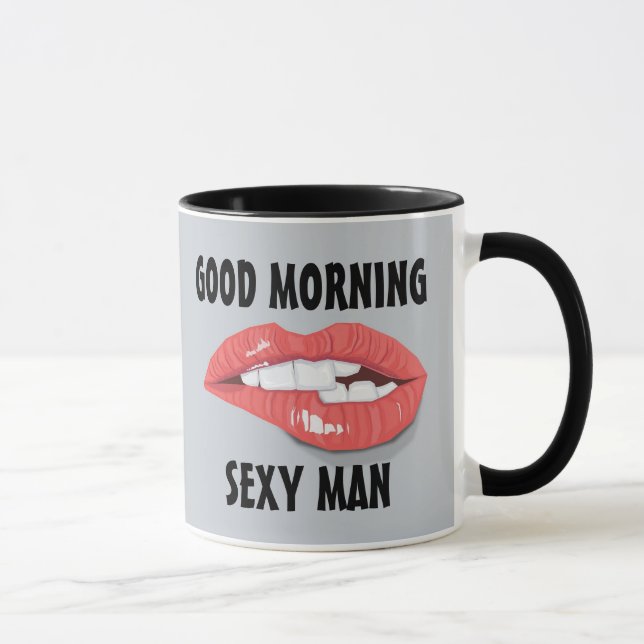 BITING LIP ROMANTIC BOYFRIEND HUSBAND COFFEE  MUG (Right)