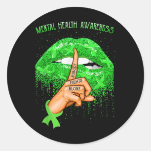 Biting Lips Mental Health Awareness Month _1 Classic Round Sticker
