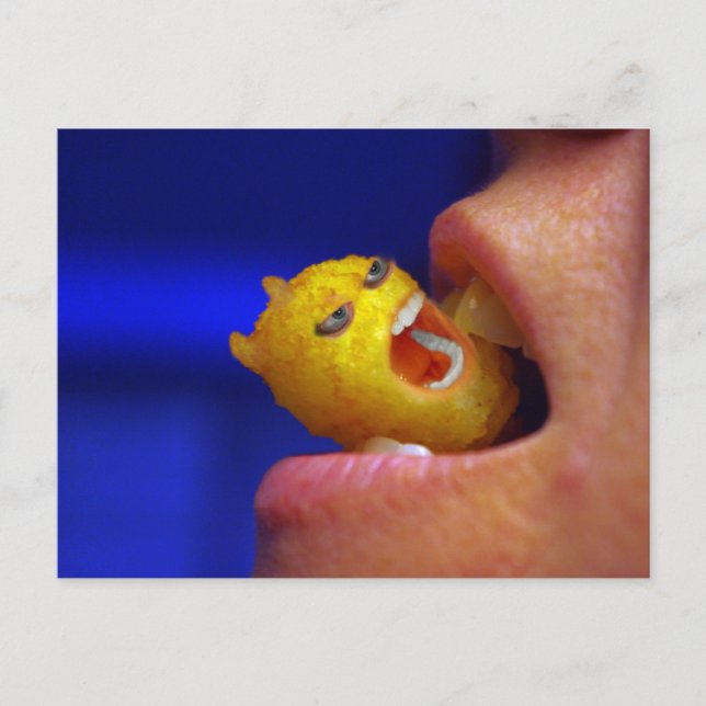 Biting Mini Potato Postcard (Front)