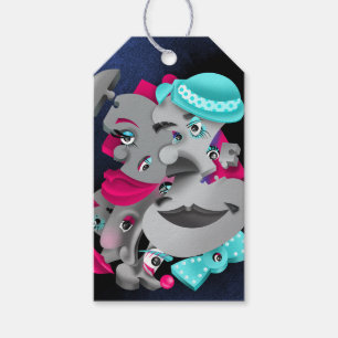 Bits and Pieces – Surreal Puzzle Faces Gift Tag
