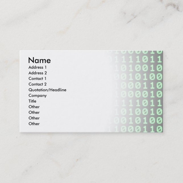 Bits pattern business card (Front)