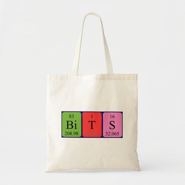 Bits periodic table word tote bag (Front)