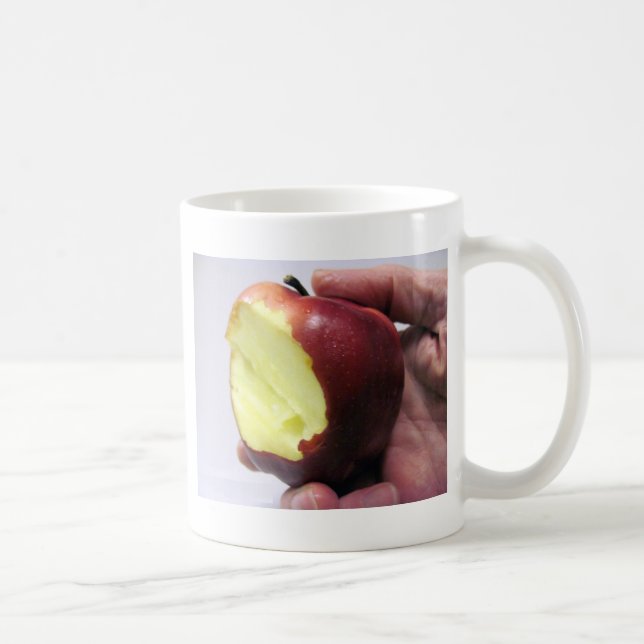 Bitten Red Apple Coffee Mug (Right)