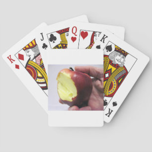 Bitten Red Apple Playing Cards