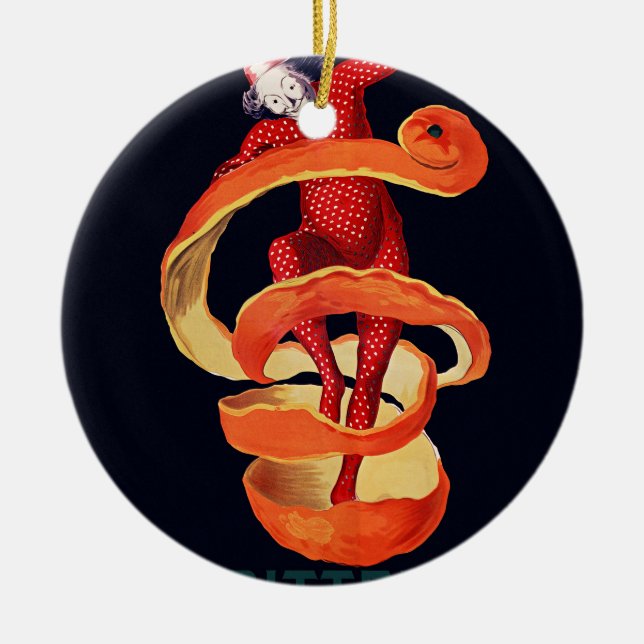 Bitter Campari by Cappiello Ceramic Ornament (Front)