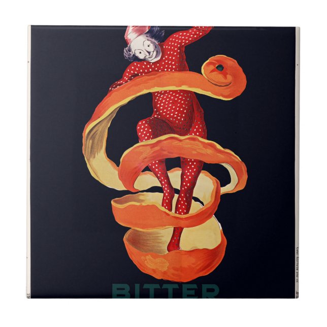 Bitter Campari by Cappiello Ceramic Tile (Front)
