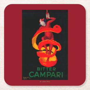 Bitter Campari Vintage PosterEurope Square Paper Coaster