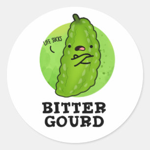 Bitter Gourd Funny Veggie Pun Classic Round Sticker