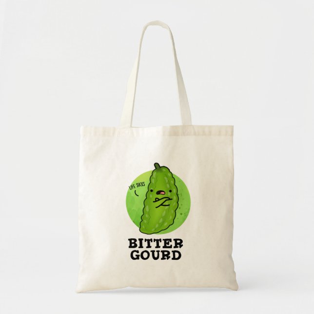 Bitter Gourd Funny Veggie Pun Tote Bag (Front)