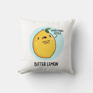 Bitter Lemon Funny Fruit Pun Cushion