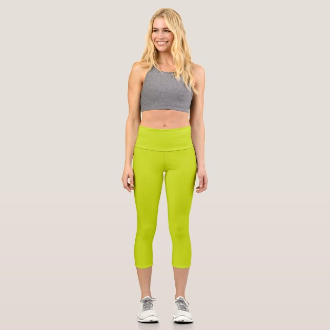 Bitter lemon  (solid colour)  capri leggings (Front)