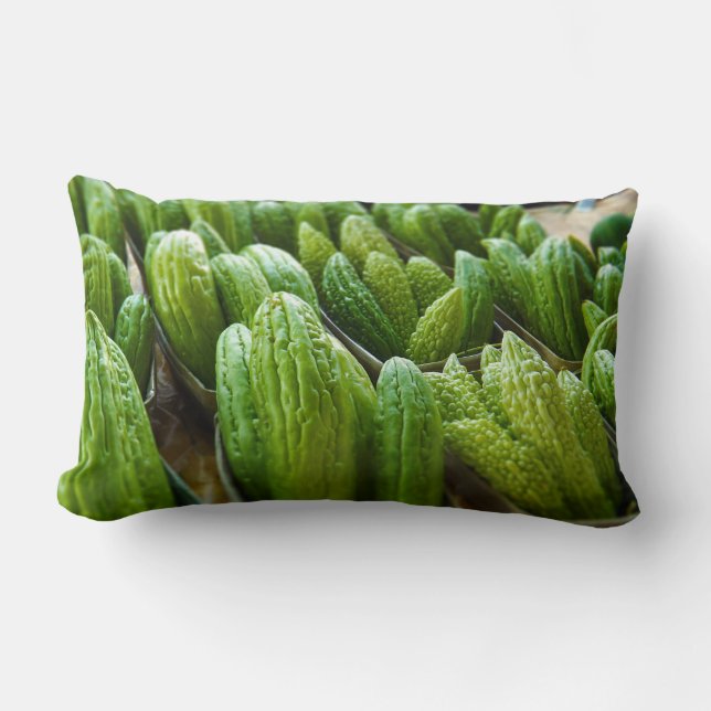 Bitter Melon Cucumber City Market Kansas City Lumbar Cushion (Front)