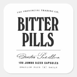 Bitter Pills - apothecary label