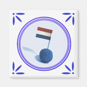 Bitterbal Holland Snack Delft Blue Style Magnet