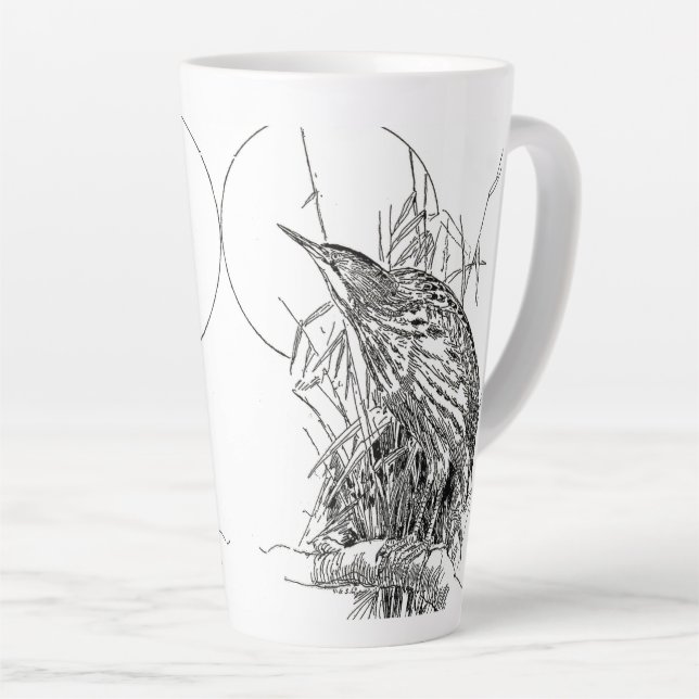 Bittern Heron Birds Animals Wildlife Latte Mug (Right Angle)