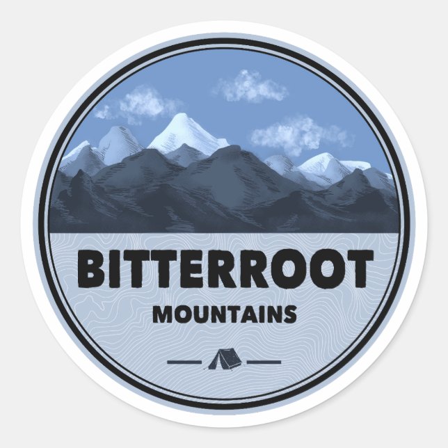 Bitterroot Mountains Camping Classic Round Sticker (Front)