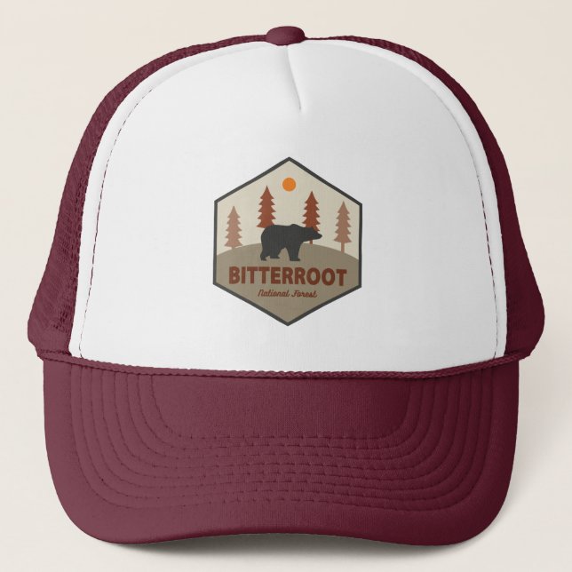 Bitterroot National Forest Bear Trucker Hat (Front)