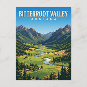 Bitterroot Valley Montana Postcard
