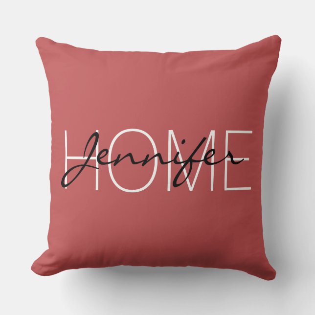 Bittersweet shimmer colour home monogram cushion (Front)