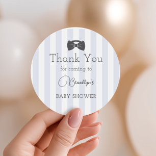 Bitty Bow Oh Boy Baby Shower Thank You Classic Round Sticker