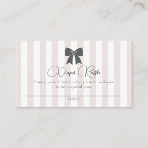 Bitty Bow Oh Girl Baby Shower Diaper Raffle Enclosure Card