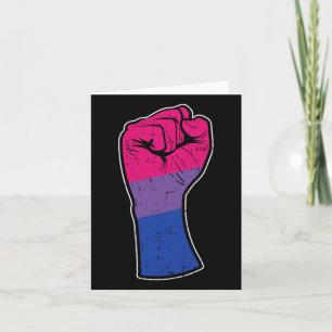 Biual Fist Bi Pride Flag Support Resist Rights Lgb Card
