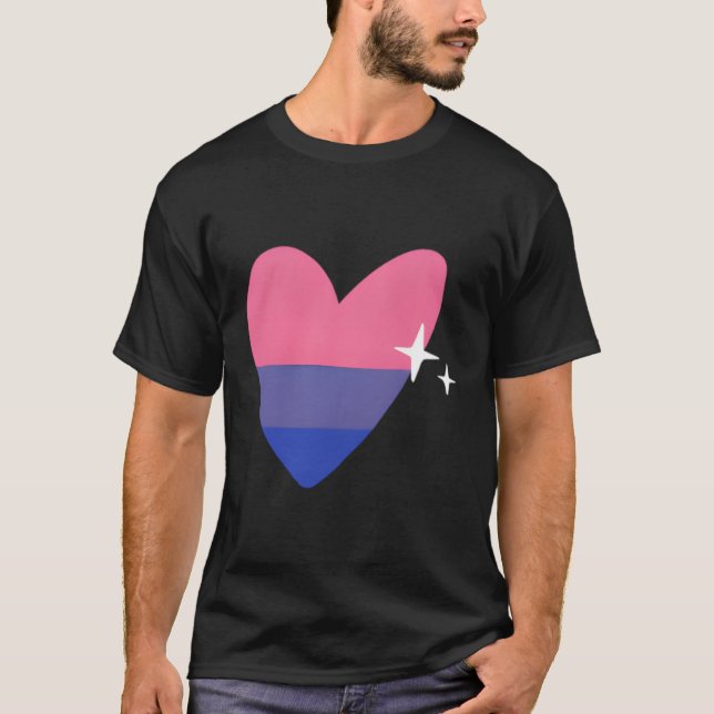 Biual He Lgbtq Bi Pride Flag Love Illustration T-Shirt (Front)