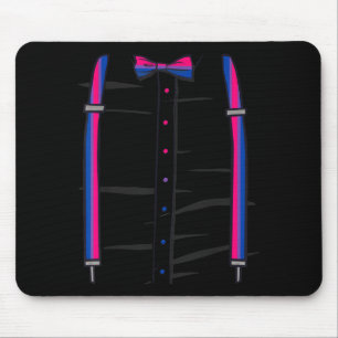 Biual Pride Flag Bow Tie And Braces Lgbtq Bi Mouse Pad