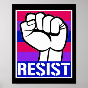 Biual Pride Resist Parade Party Lgbtq Flag Gift T  Poster