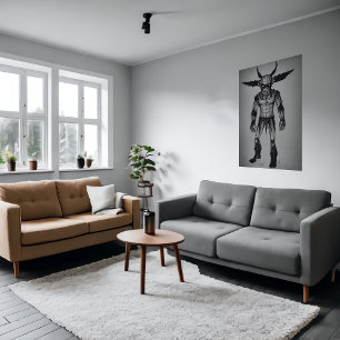 Bizarre cool monster portrait AI Art Poster