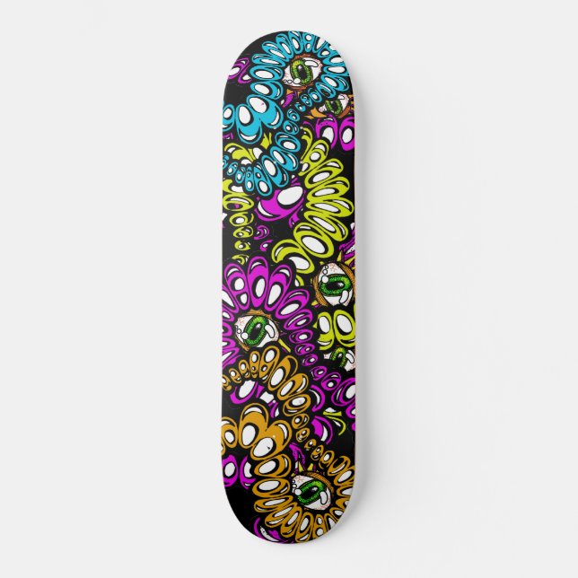 Bizarre Eyeball Funny Wild Crazy Insane Graphics Skateboard (Front)
