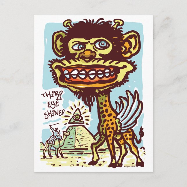 Bizarre Giraffe in Egypt Postcard (Front)