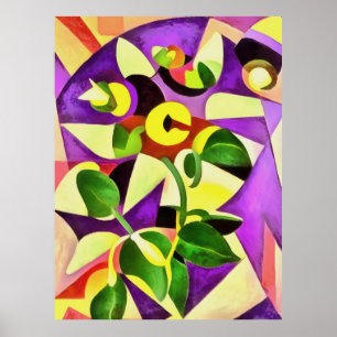 Bizarre Passiflora Flower Geometric Art Abstract Poster